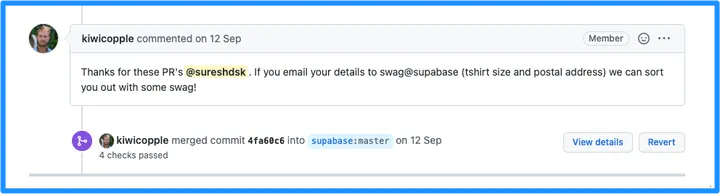 How I made my first contribution to supabase?